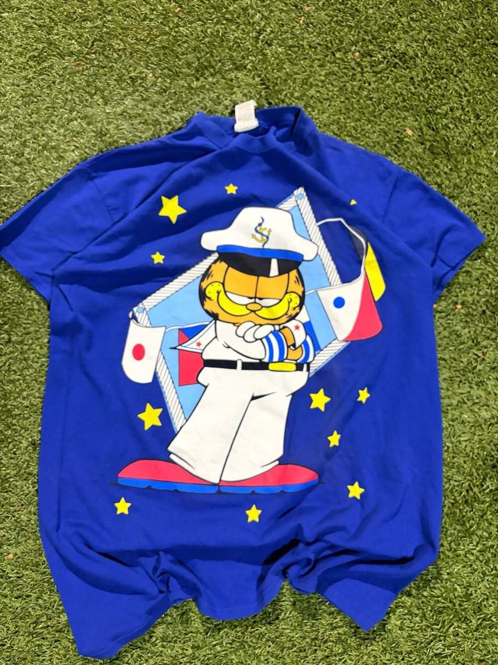 Vintage Garfield Sailor Captain Graphic T-Shirt